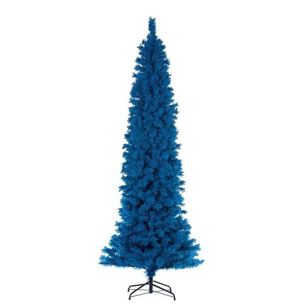 Picture of Vickerman K223055 5.5 ft. x 22 in. 375T Flocked Pencil Artificial Unlit Pencil Christmas Tree&#44; Turquoise