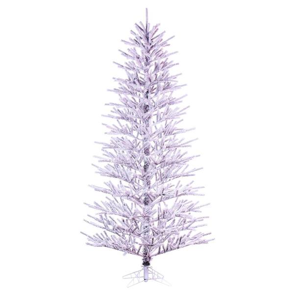 Picture of Vickerman K226045 4.5 ft. x 34 in. 365T Flocked Slim Pistol Pine Artificial Unlit Christmas Tree&#44; White