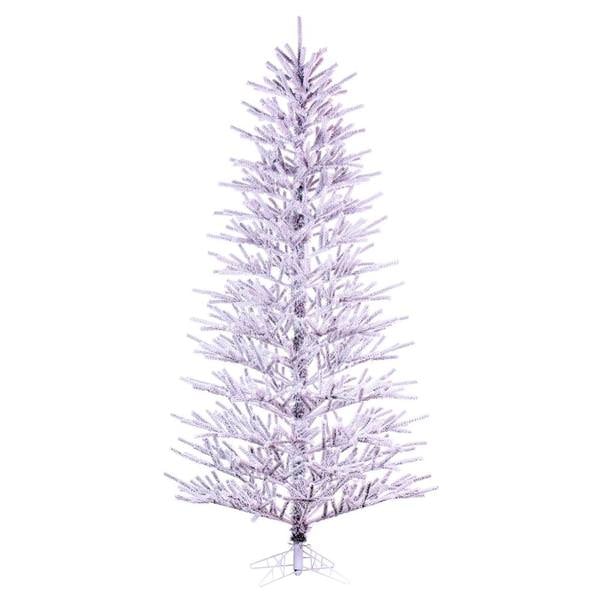 Picture of Vickerman K226075 7.5 ft. x 46 in. 851T Flocked Slim Pistol Pine Artificial Unlit Christmas Tree &#44; White