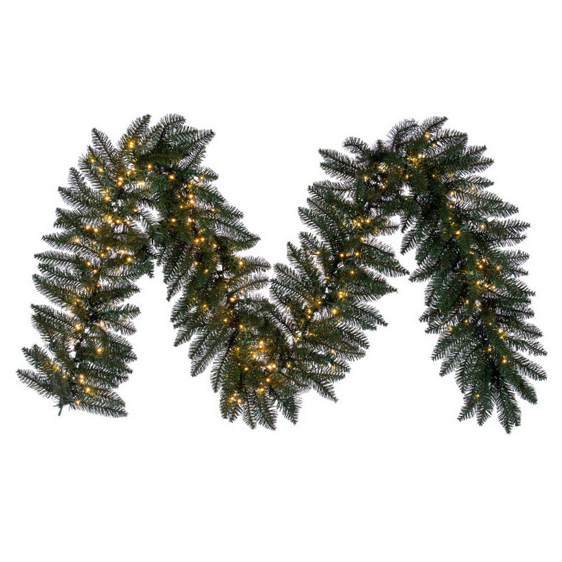 9 ft. x 14 in. 3 mm 300 W 260T Camdon Fir Garland, Green