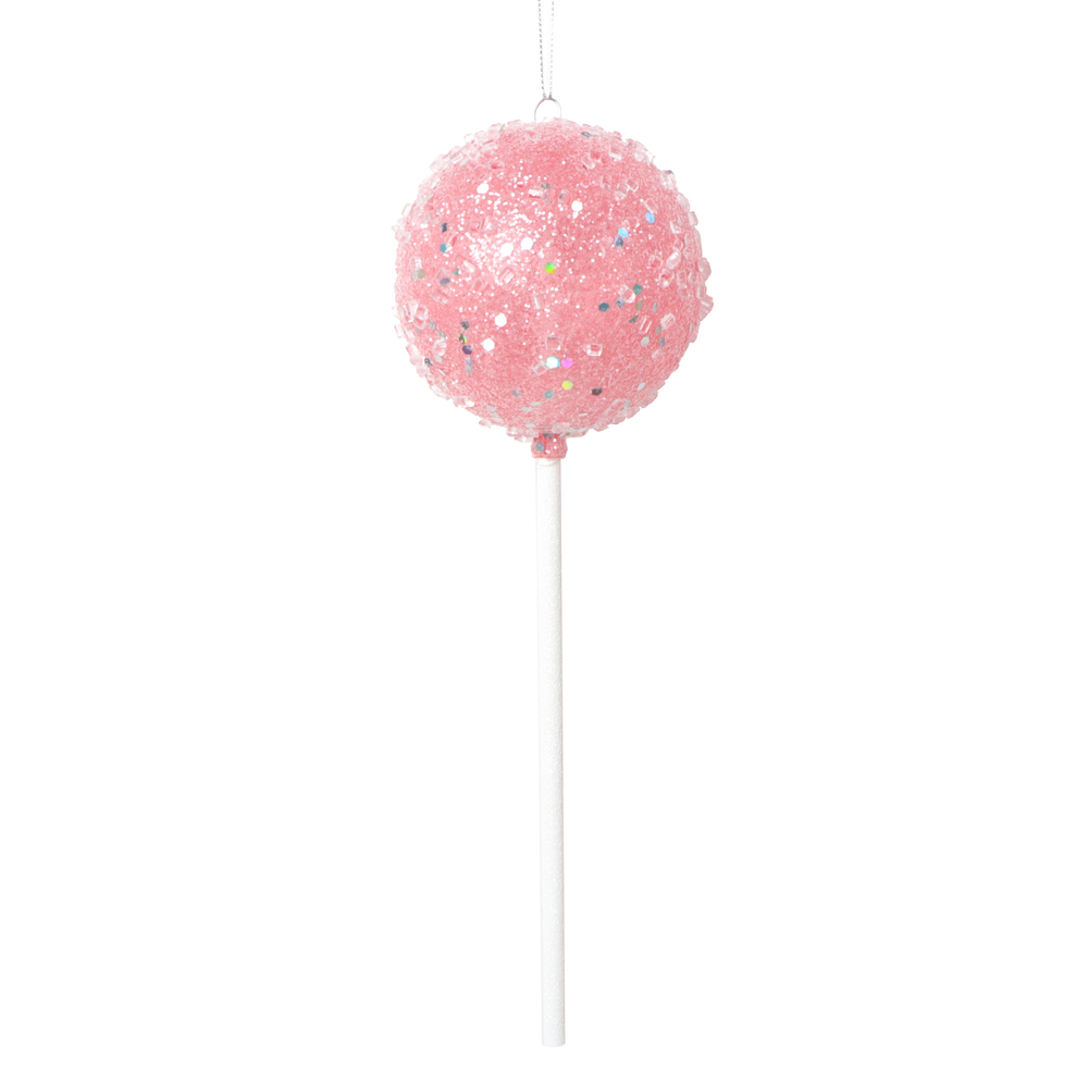 Picture of Vickerman MT222079 10 in. Round Lollipop Ornament, Pink - 3 per Bag