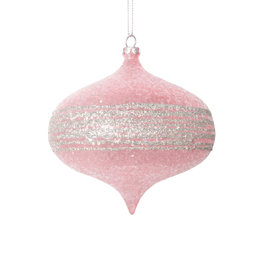 Picture of Vickerman MT222579 4 in. Onion Ornament, Light Pink - 4 per Bag