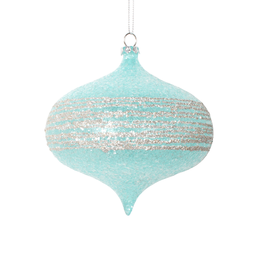 Picture of Vickerman MT222502 4 in. Onion Ornament, Light Blue - 4 per Bag
