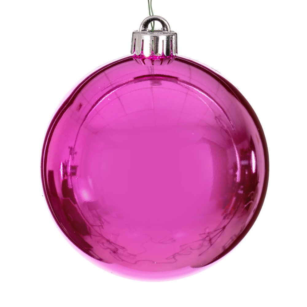 4 in. UV Drilled Shiny Ball, Hot Pink - 6 Per Bag