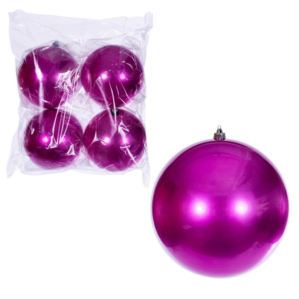 4.75 in. UV Drilled Candy Ball, Hot Pink - 4 Per Bag