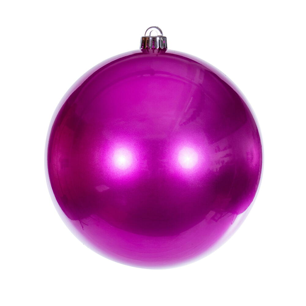 8 in. Candy UV Drilled Cap Ball Ornament, Hot Pink