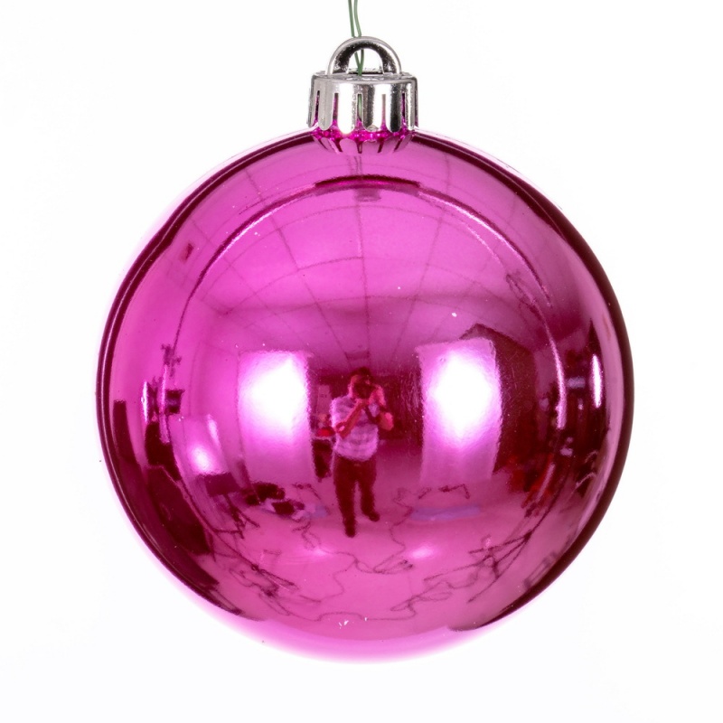 8 in. UV Drilled Cap Shiny Ball, Hot Pink