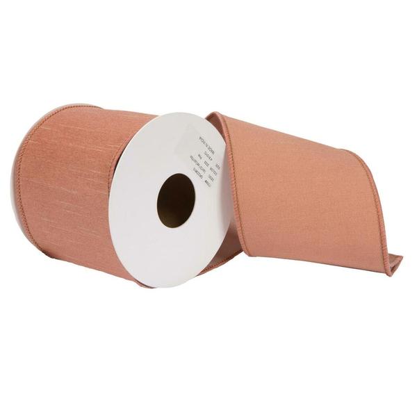 QR223811 2.5 in. x 10 Yard Pink Dupion Double Fused Dupion Ribbon