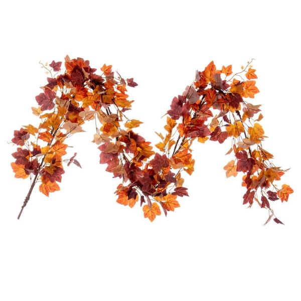 FQ220760 60 in. Orange Fall Maple Leaf Garland