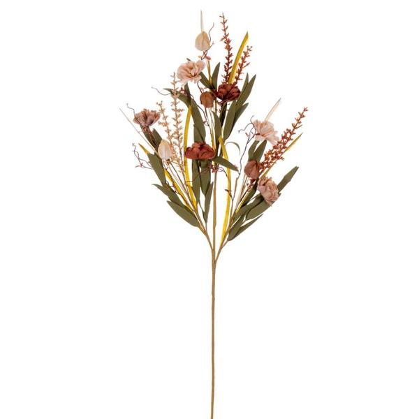 31 in. Brown & Cream Carnation & Chinese Lantern Spray
