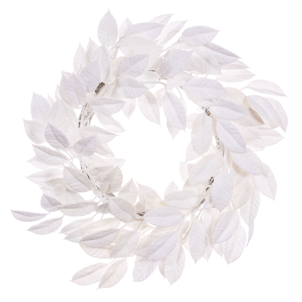 24 in. Gardenia Snowy Wreath, White
