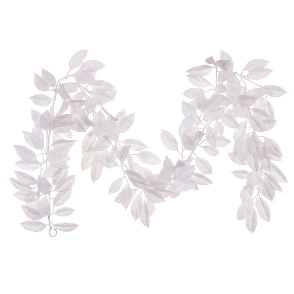 6 ft. Gardenia Snowy Garland, White
