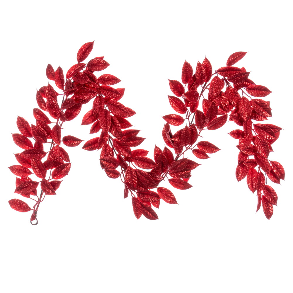 6 ft. Gardenia Glitter Garland, Gold