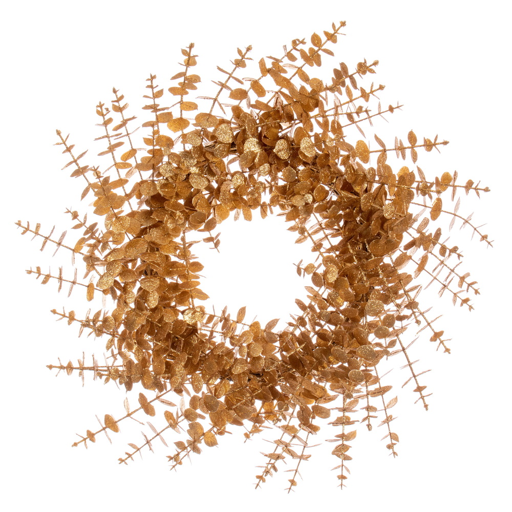 24 in. Eucalyptus Glitter Wreath, Gold
