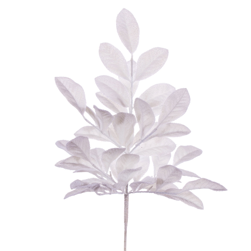 25 in. Apple Leaf Snowy Bush - White - Pack of 2
