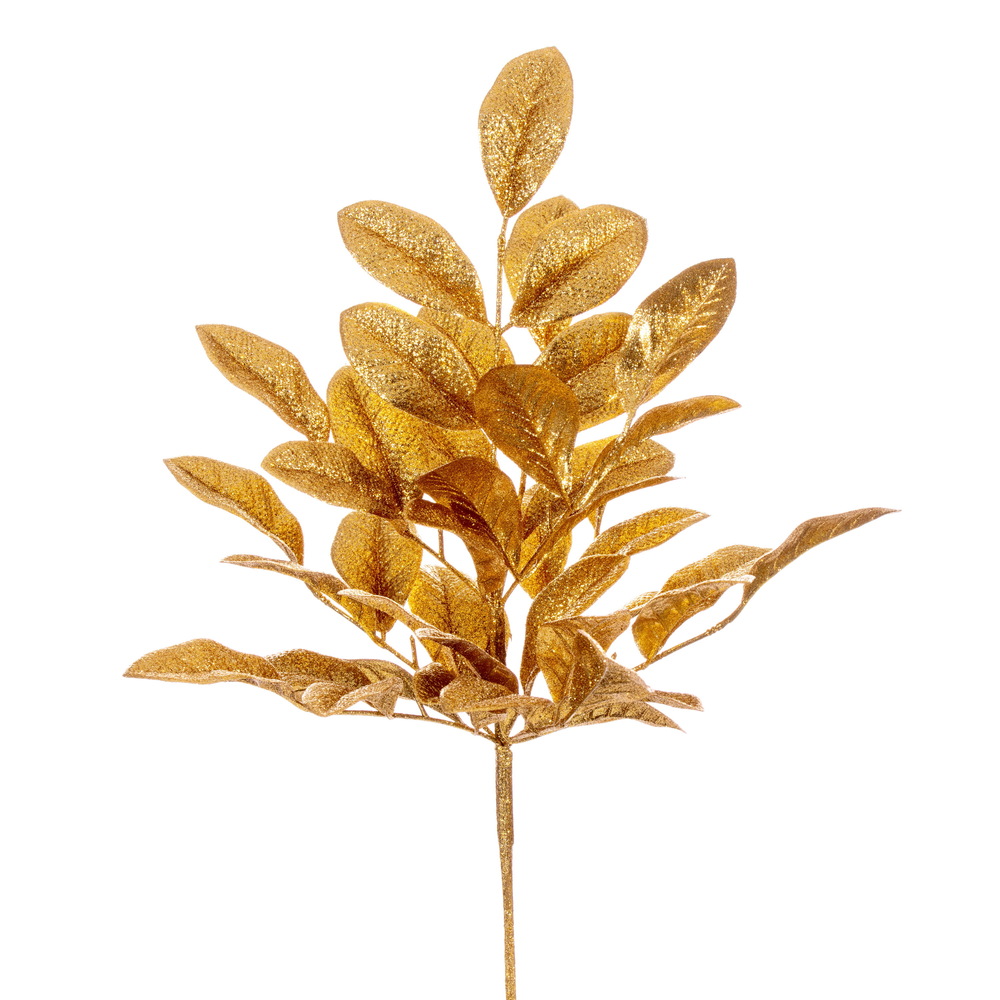 25 in. Apple Leaf Glitter Bush - Gold - Pack of 2