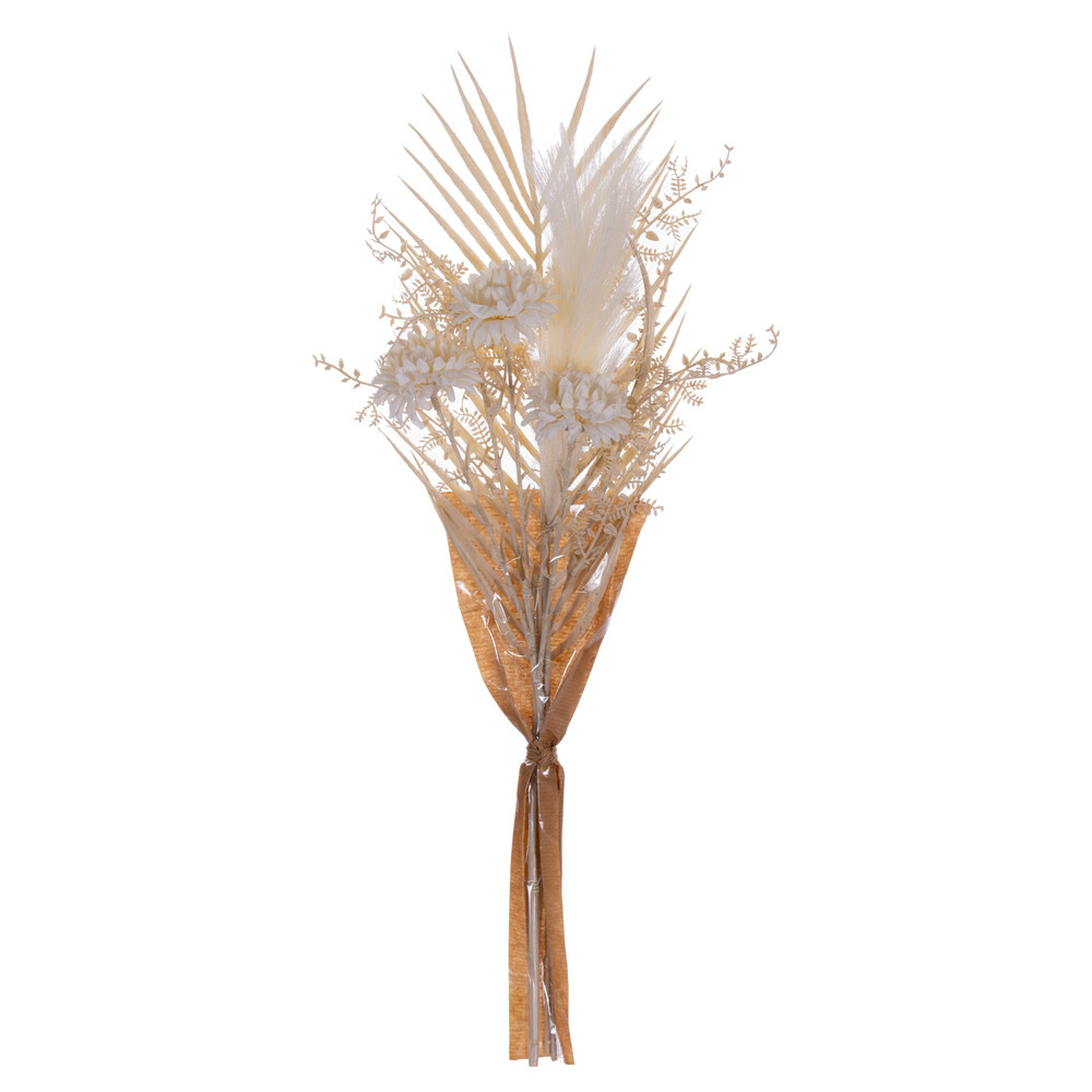23 in. Artificial Straw Flower, Pampas & Palm Bouquet, Cream