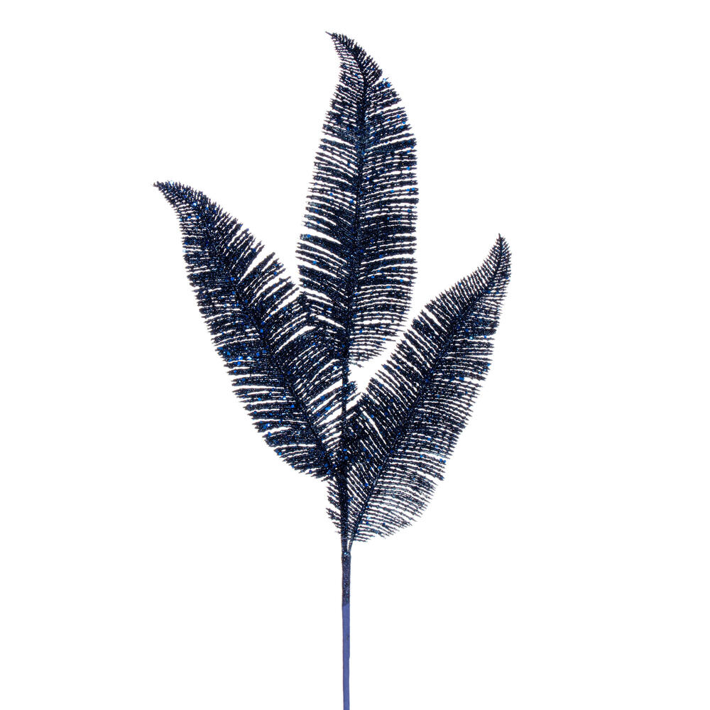 24.5 in. Feather Fern Glitter Spray, Midnight Blue - 6 per Bag -  Drop Ship Baskets, GI3252412