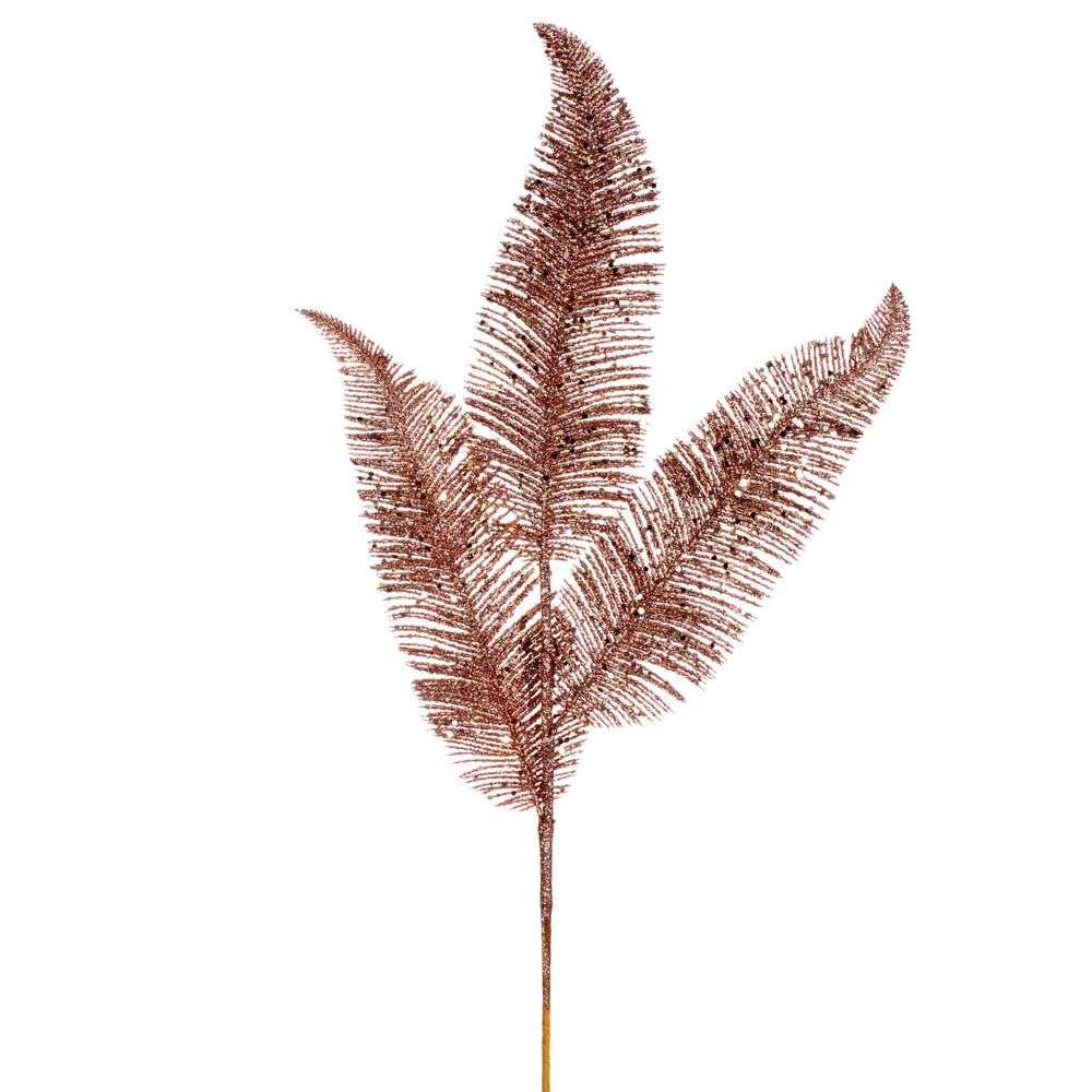 24.5 in. Feather Fern Glitter Spray, Cafe Latte - 6 per Bag -  Drop Ship Baskets, GI3252413