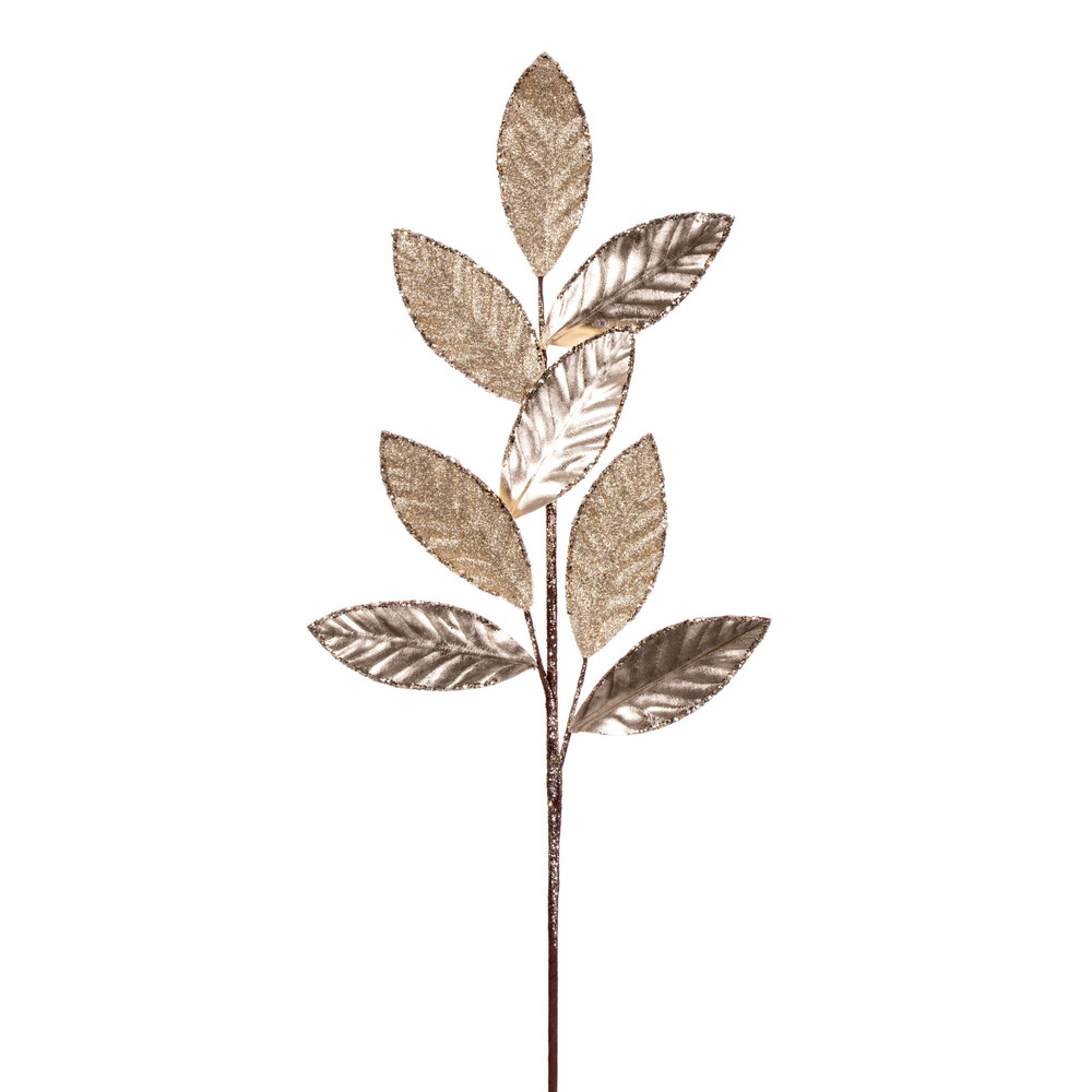 27.5 in. Metallic Leaf Glitter Spray, Champagne - 3 per Bag