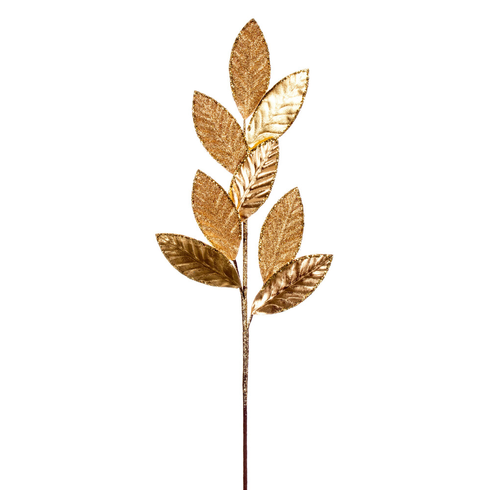 Picture of Vickerman RG220708 27.5 in. Metallic Leaf Glitter Spray, Gold - 3 per Bag