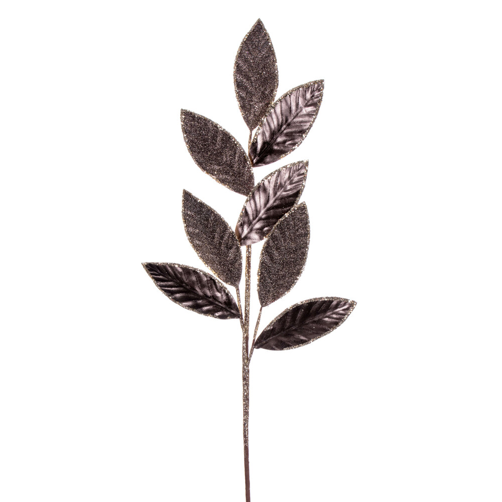 27.5 in. Metallic Leaf Glitter Spray, Pewter - 3 per Bag