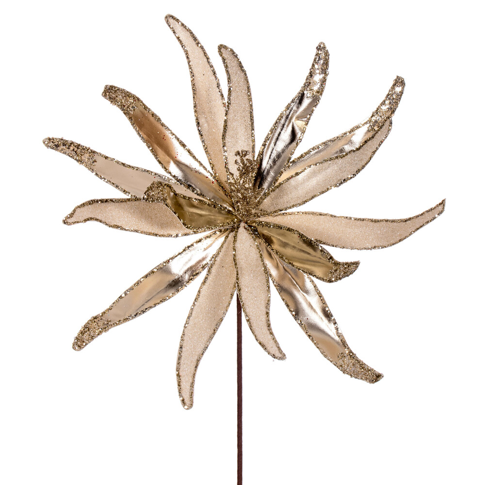 Picture of Vickerman RG221738 24 in. Metallic Frosted Glitter Papyrus Spray, Champagne - 2 per Bag