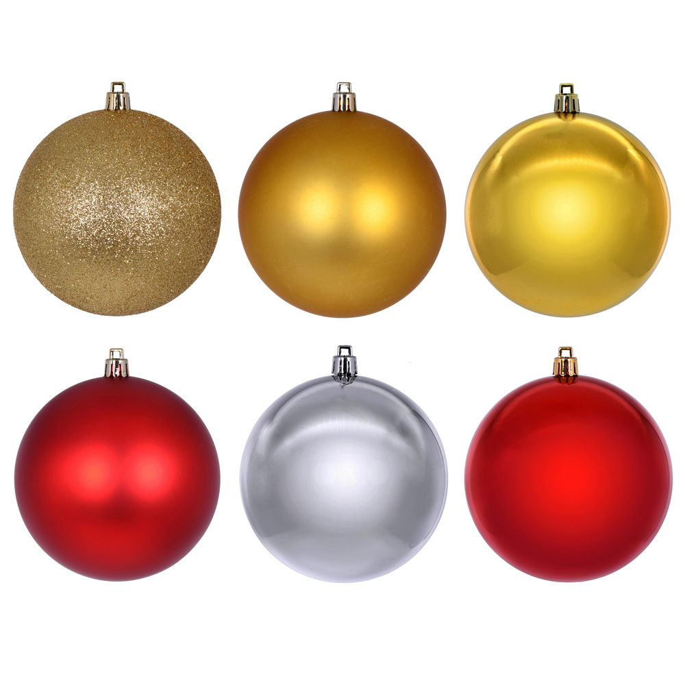 Picture of Vickerman N220153 2.4 in. Gold&#44; Red & Silver Ornament Assortment - Pack of 18