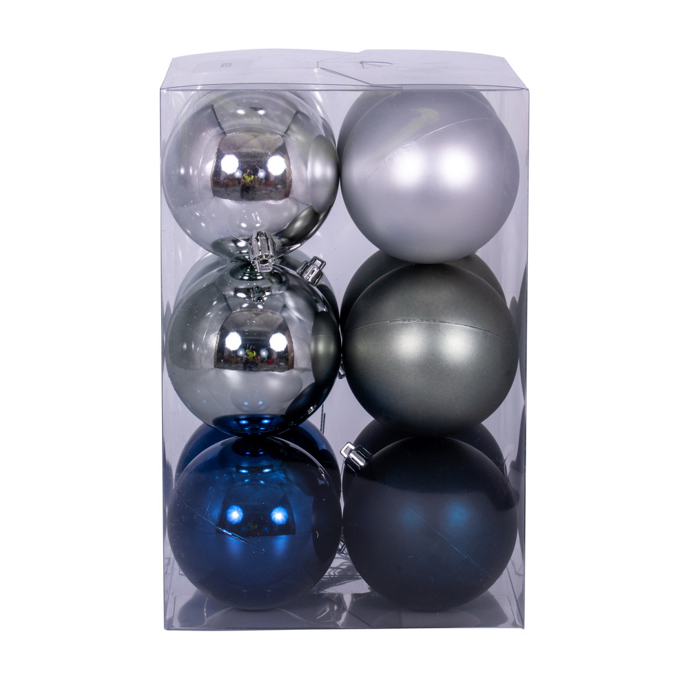 3 in. Midnight Blue, Pewter & Silver Assortment - Pack of 12