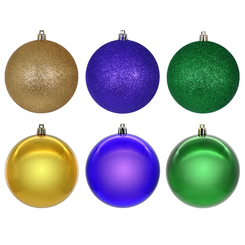 3 in. Assortment Ornament, Green, Copper-Gold & Purple - 12 per Box