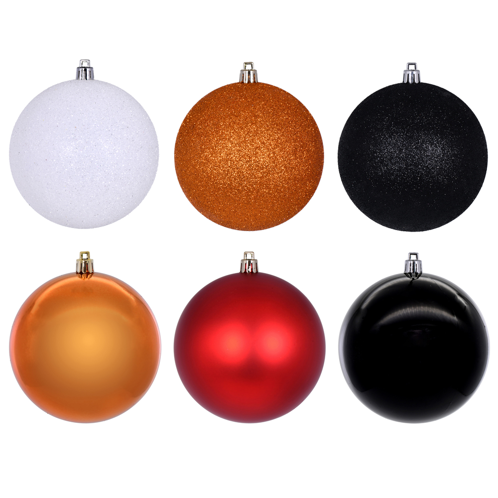 3 in. Assortment Ornament, Orange, Black & White - 24 per Box
