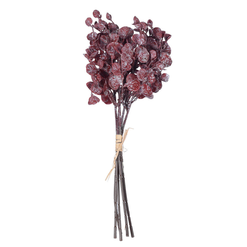 14 in. Eucalyptus Bundle, Burgundy - 3 Piece Per Bag