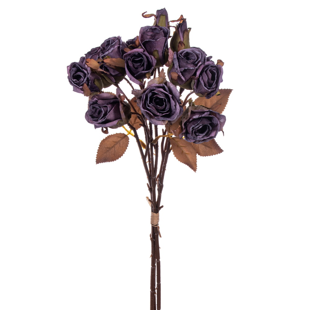 16.5 in. Dried Rose Bundle Spray, Purple