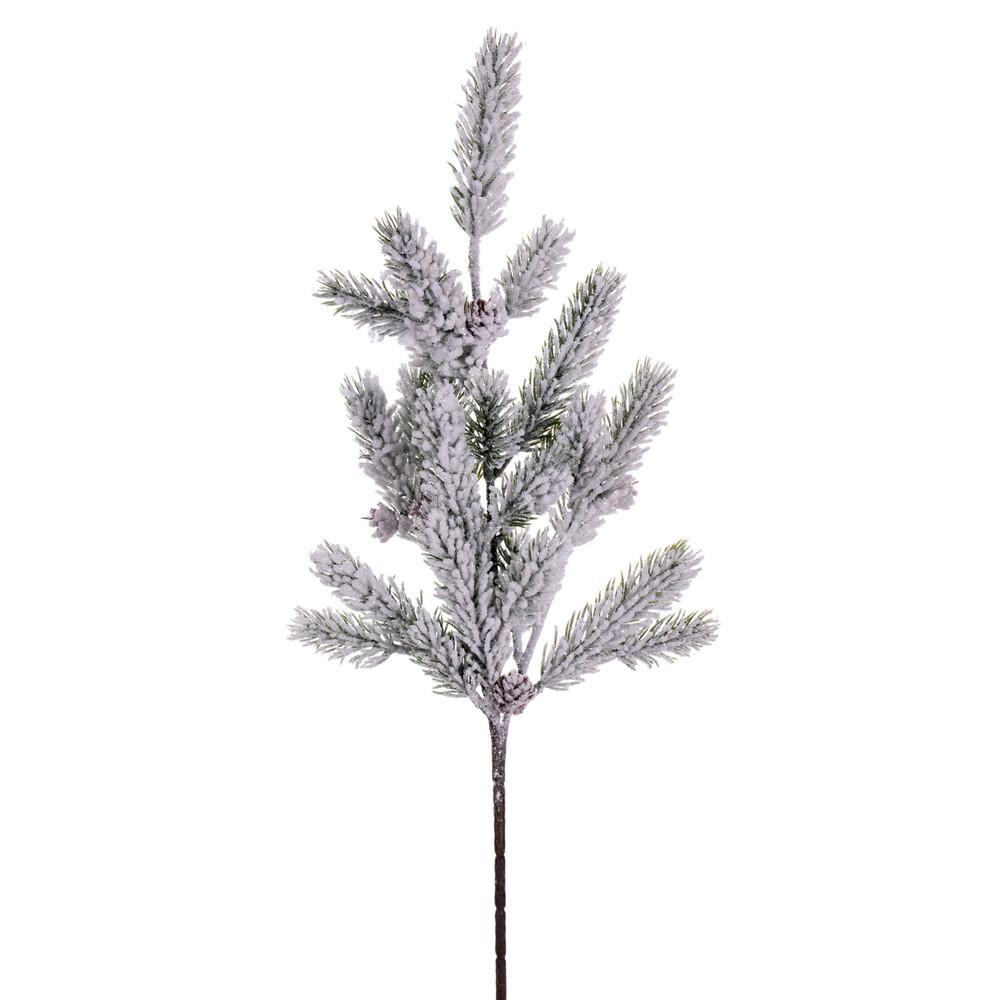 19.5 in. Snowy Glitter Pinecone Fir Spray, Green - 4 per Bag
