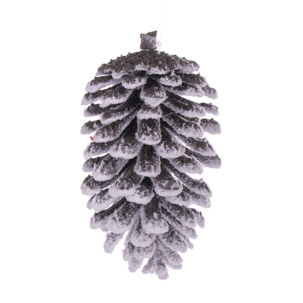 Picture of Vickerman FNT221305 5 in. Snowy Glitter Pinecone Ornament, Brown - 4 per Bag