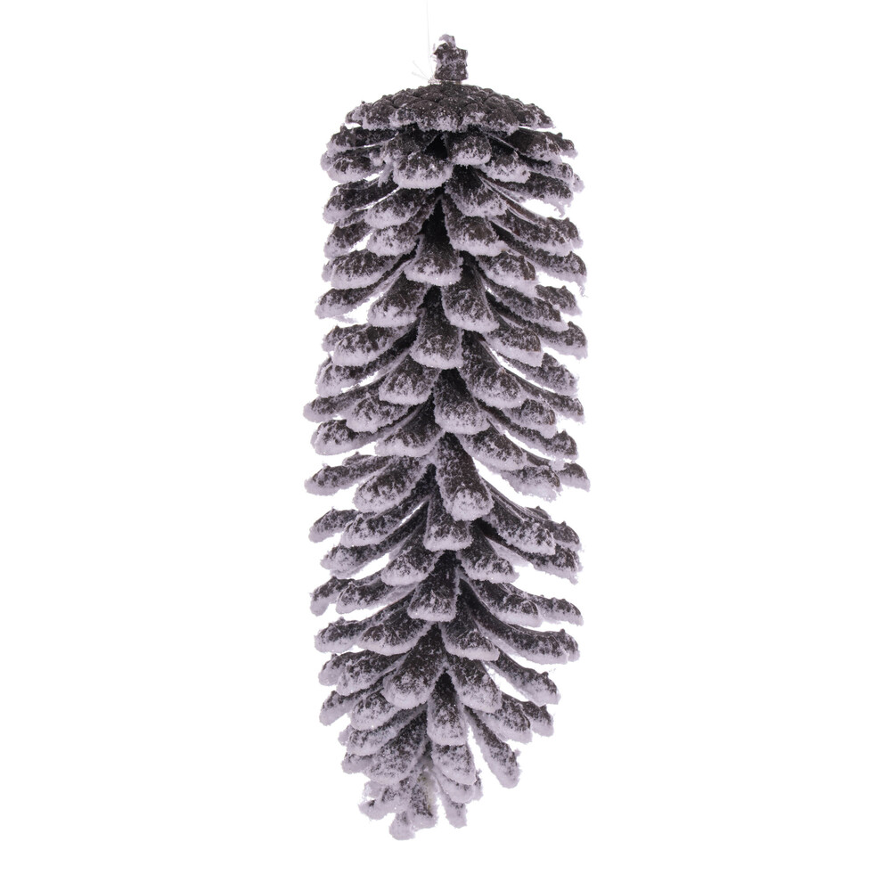 Picture of Vickerman FNT221509 9 in. Snowy Glitter Pinecone Ornament, Brown - 2 per Bag
