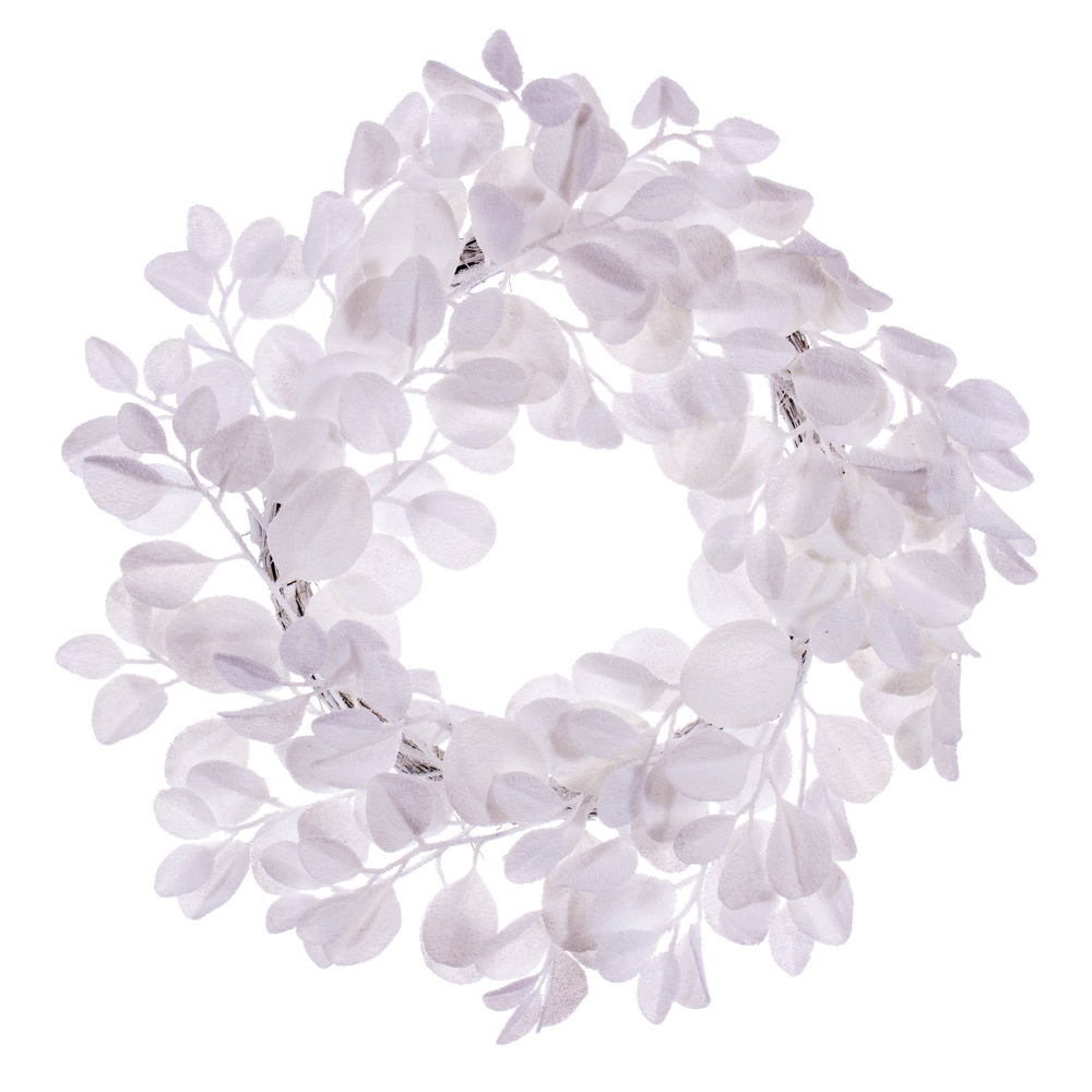 24 in. Dogwood Snowy Wreath, White