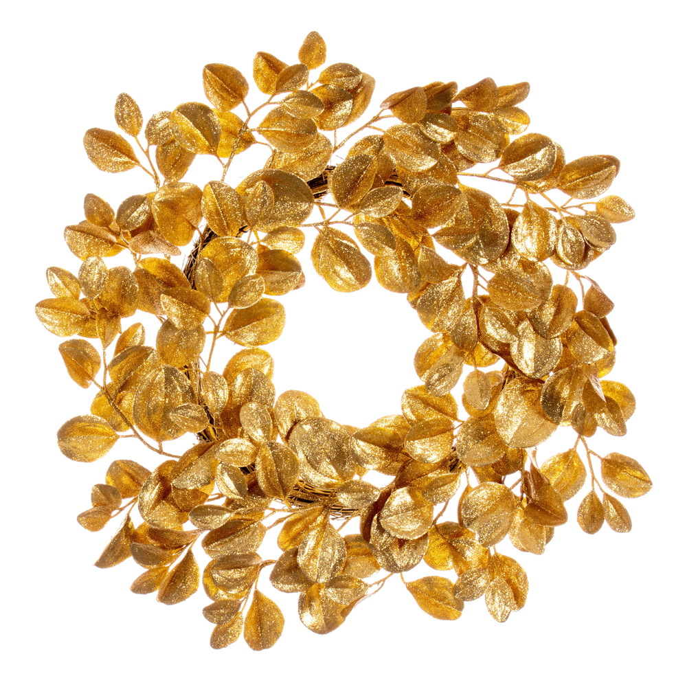 24 in. Dogwood Glitter Wreath, Gold