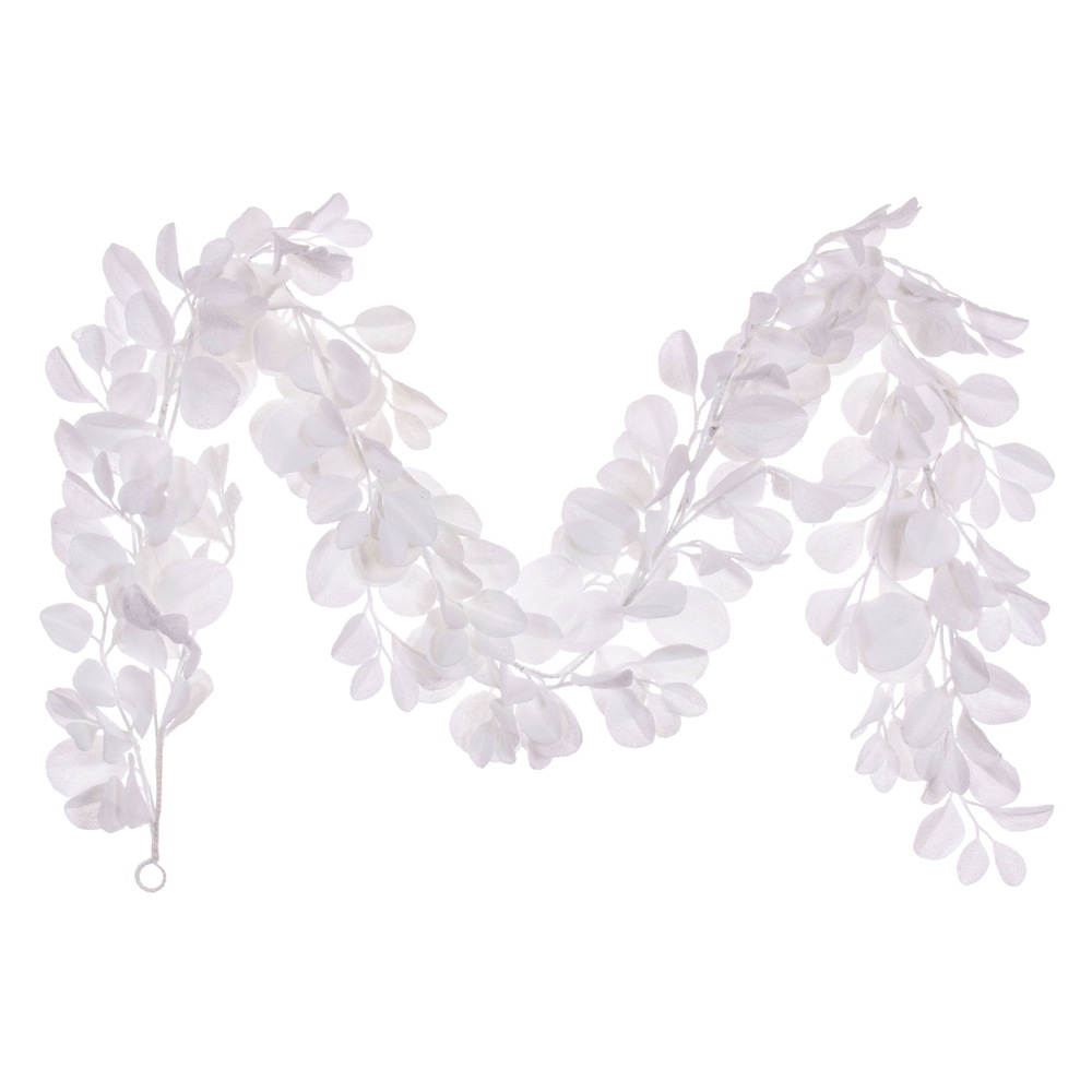 6 in. Dogwood Snowy Garland, White