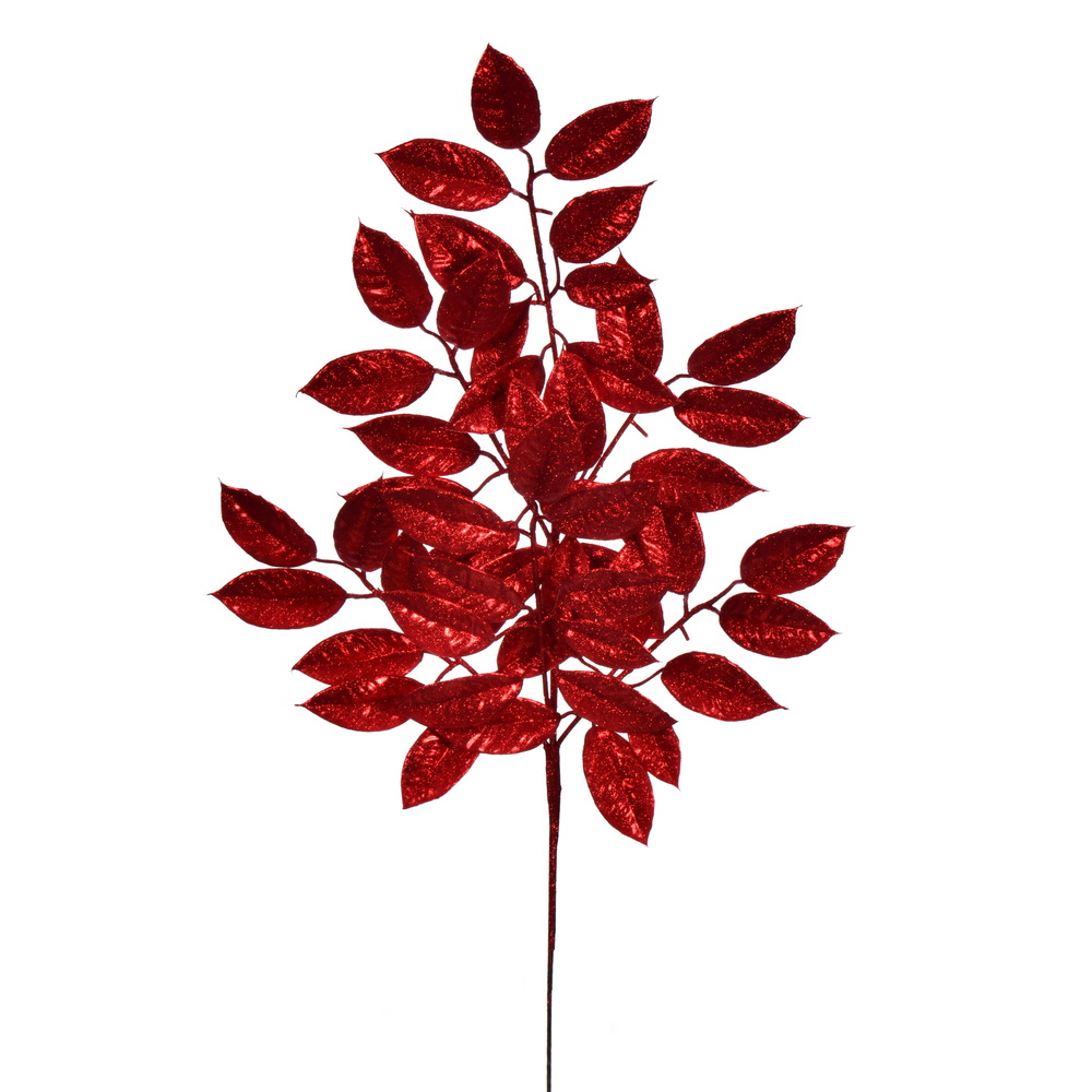 31 in. Gardenia Glitter Spray - Red - Pack of 2