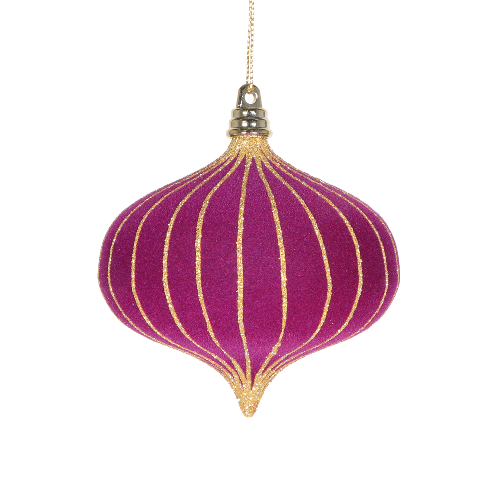 MT229565 4 in. Onion Ornament, Dark Purple - 3 per Bag