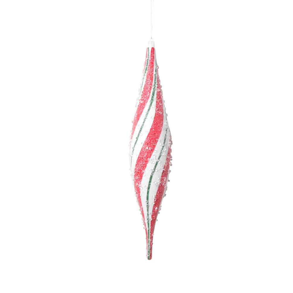 Picture of Vickerman MT2215730 13 in. Swirl Shuttle Ornament&#44; Red & Green - 2 per Bag