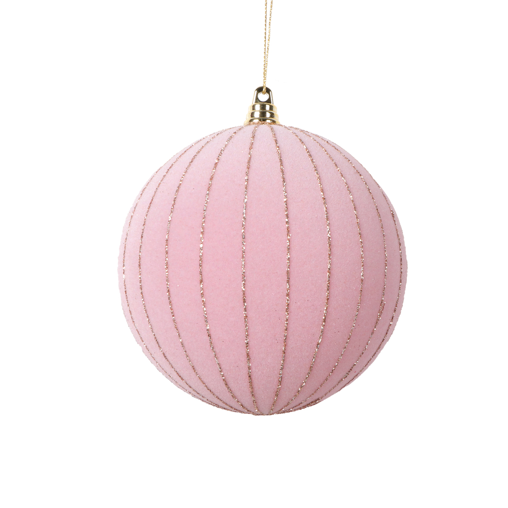 4.7 in. Round Ornament, Light Pink - 3 per Bag