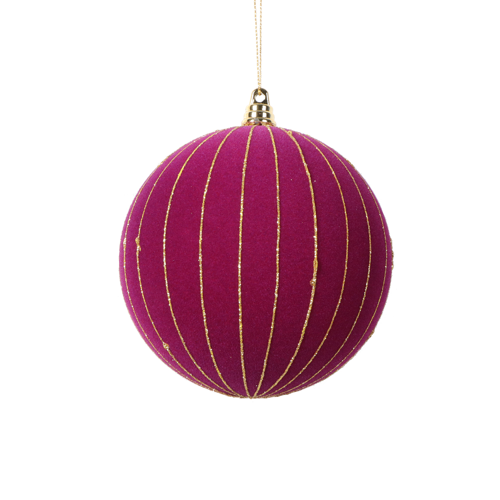 4.7 in. Round Ornament, Dark Purple - 3 per Bag