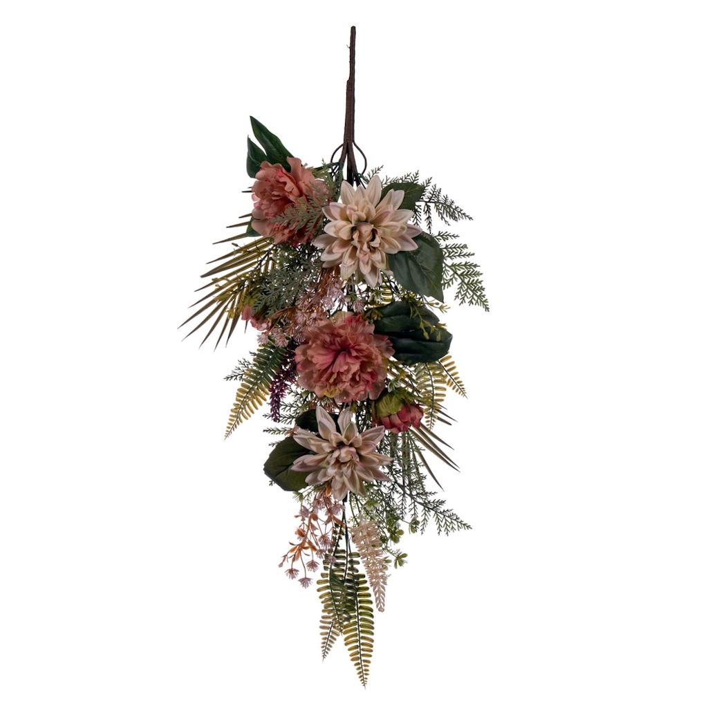 Picture of Vickerman FT220931 31 in. Coral Peony Dahlia Swag