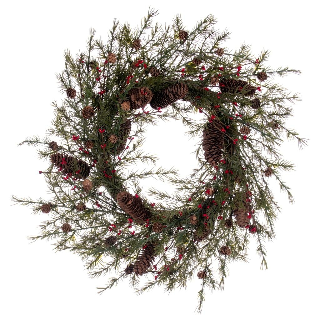 22 in. Green Leaf Wreath - Pack of 12