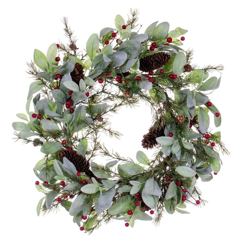 22 in. Green Leaf Wreath - Pack of 12