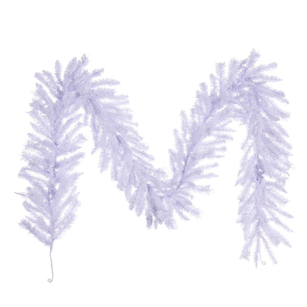 9 ft. x 14 in. Flocked White 216 Tips Garland - Pack of 6