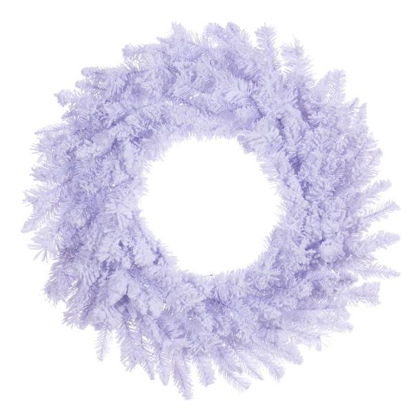24 in. 152 Tips Flocked White Wreath