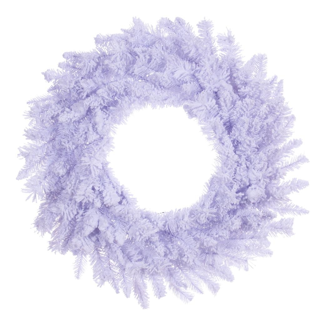 30 in. 196 Tips Flocked White Wreath - Pack of 6